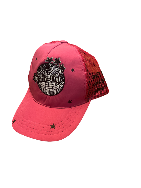 Hot pink custom trucker