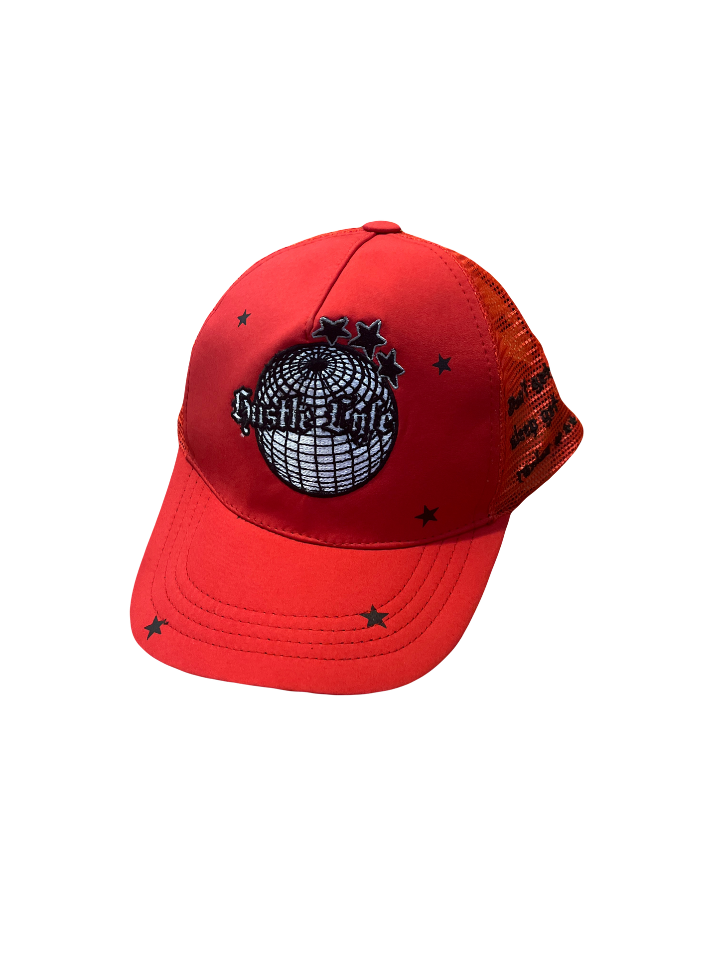 Red custom trucker hat